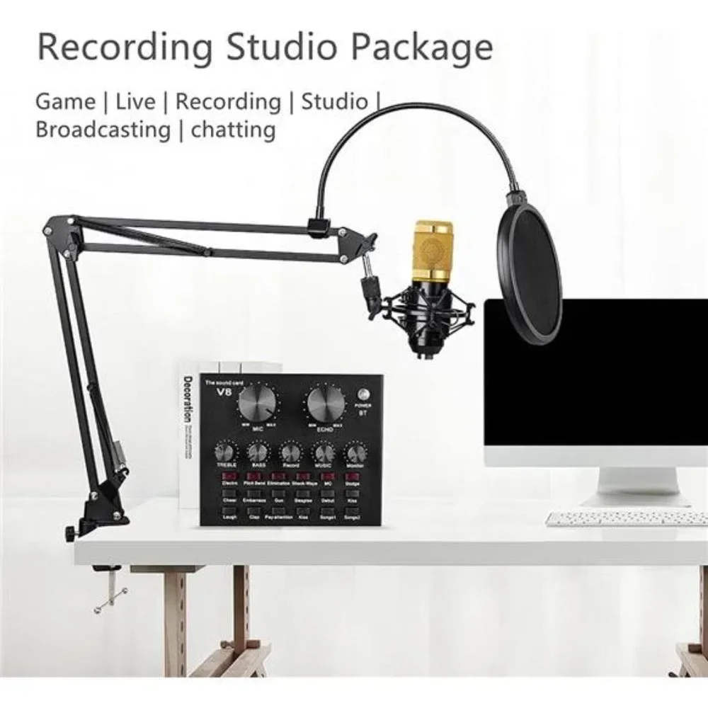 Podcast Equipment Bundle, BM-800 Recording Studio Package with Voice Changer